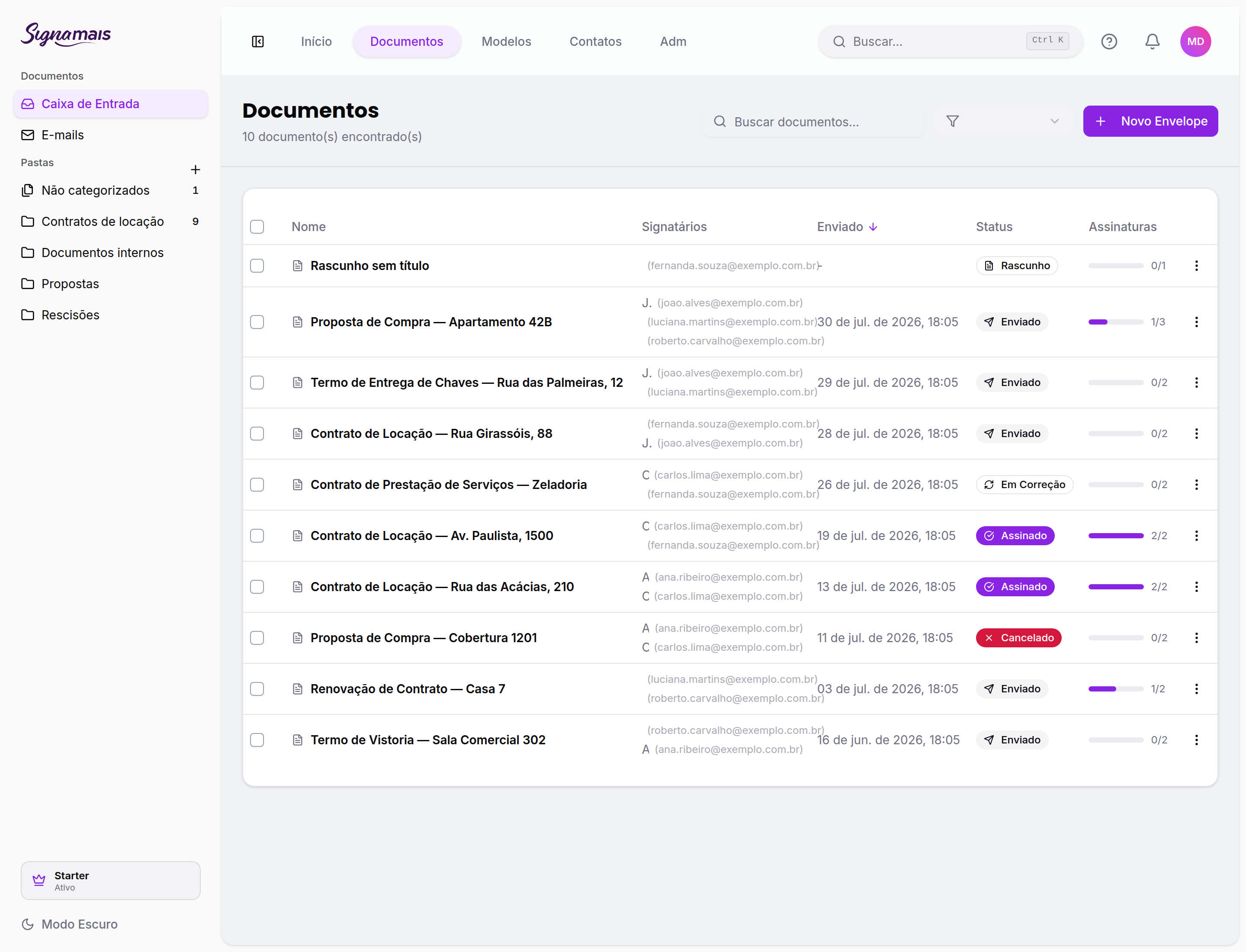 Busca na lista de documentos