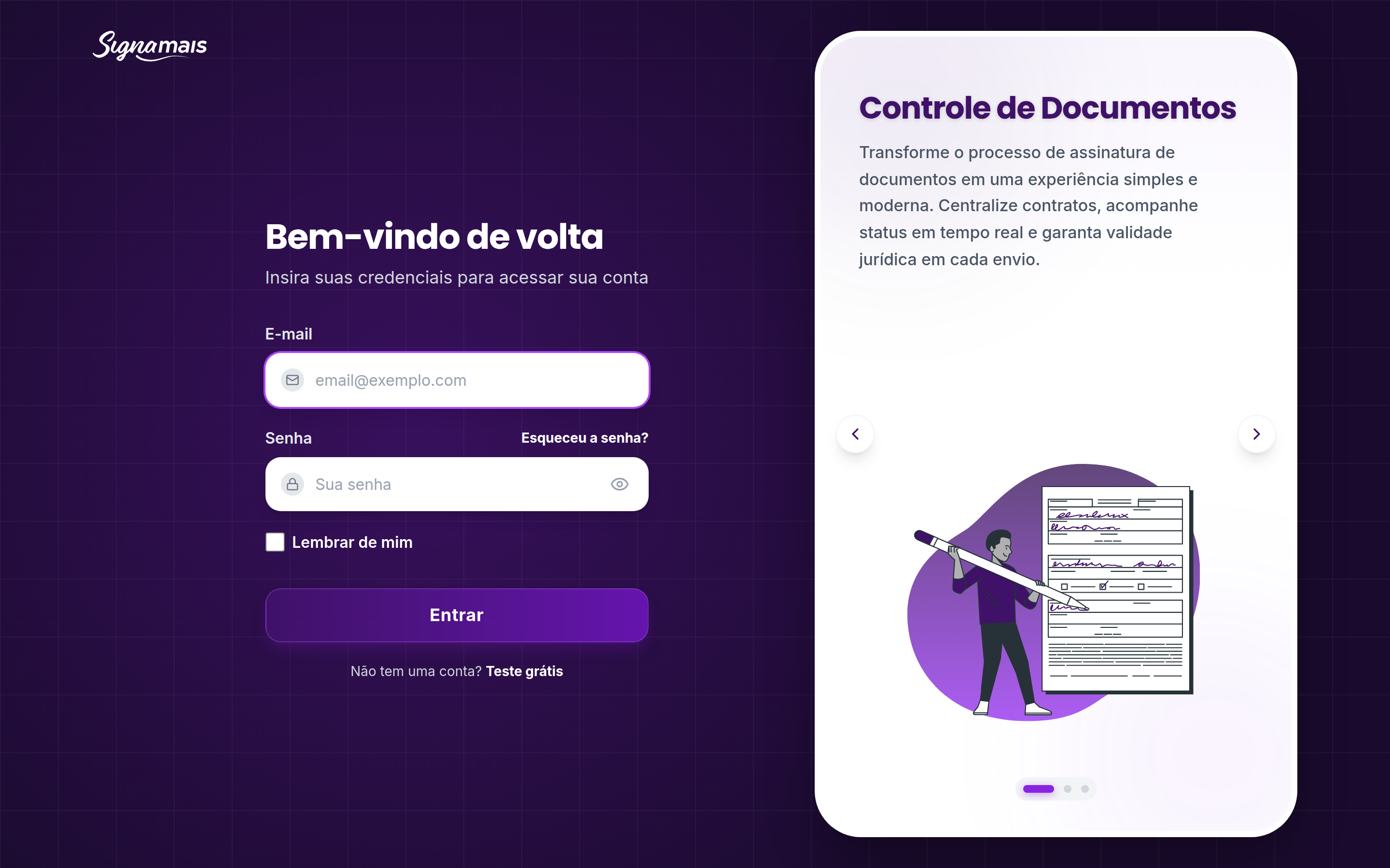Tela de login